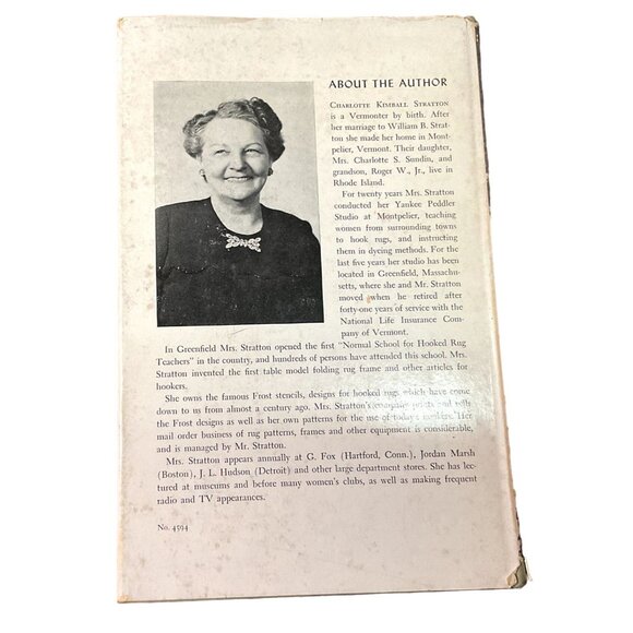 VTG RUG HOOKING MADE EASY BOOK 1955 CHARLOTTE KIM BALL STRATTON SIGNED ILLUST - Picture 7 of 8